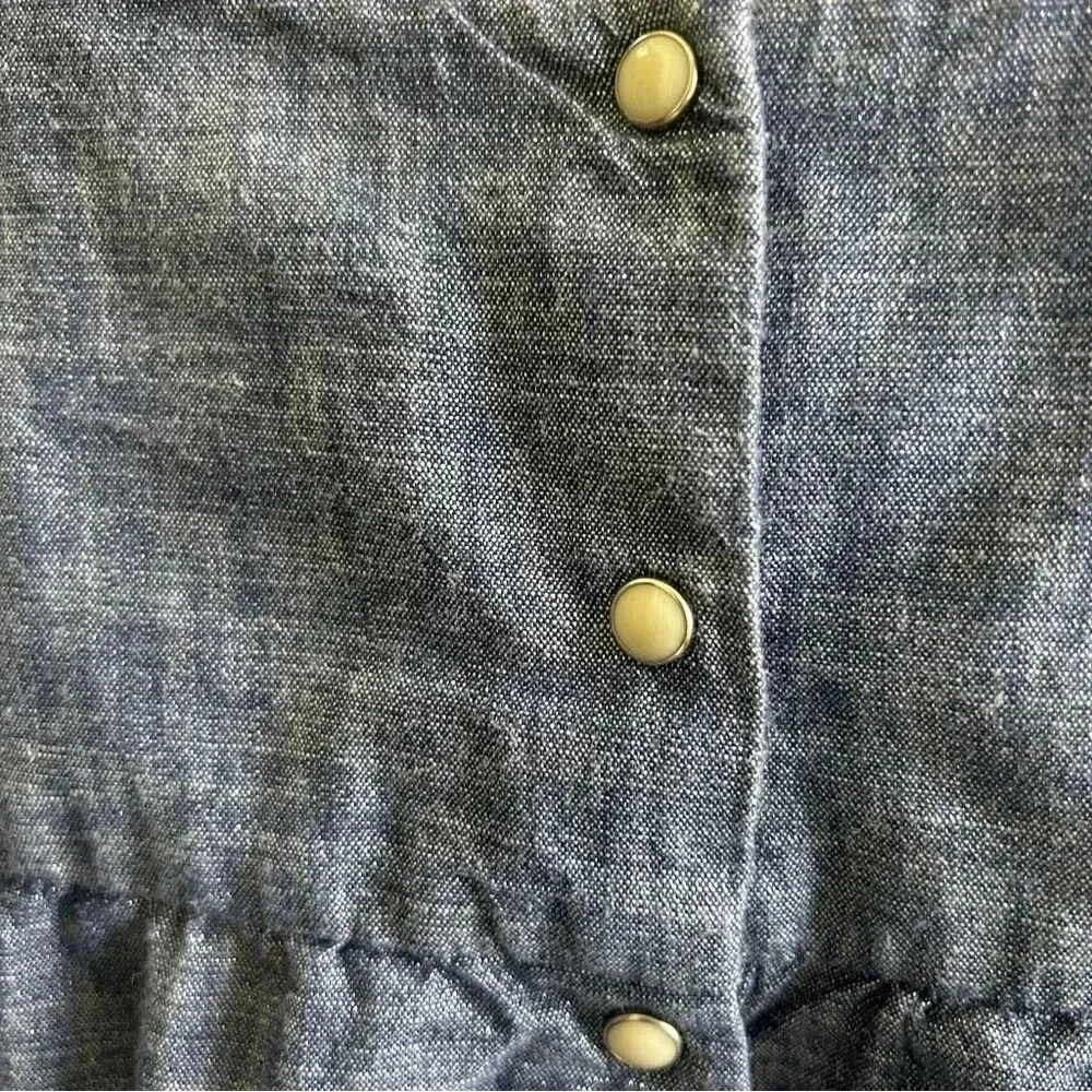 Gymboree chambray blue  dress with shimmer size 14. Love the tiers and ruffles - Picture 2 of 4